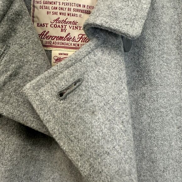 ABERCROMBIE & FITCH Authentic East Coast Vintage Wool Pea Coat Gray Small Vtg. - Picture 8 of 10